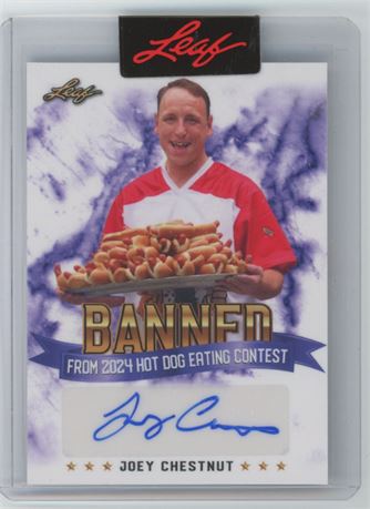 2024 Leaf Joey Chestnut Banned From Hot Dog Eating Contest Auto 344/400