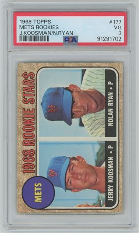 1968 Topps #177 Nolan Ryan RC PSA 3 VG