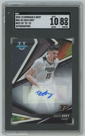 2022-23 Bowman U Best of '22-'23 Zach Edey Auto SGC 8/10