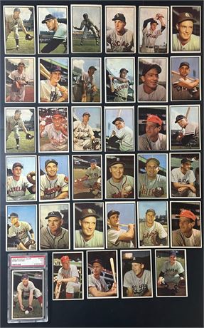 1953 Bowman Color Lot (35) w/ HOF Ashburn, and Schoendienst VGEX+ Avg (READ)