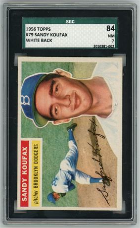 1956 Topps #79 Sandy Koufax White Back SGC 7 NM