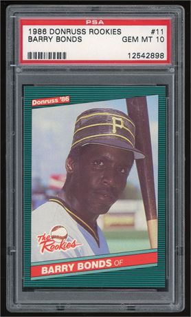 1986 Donruss Rookies #11 Barry Bonds RC PSA 10 GEM MINT
