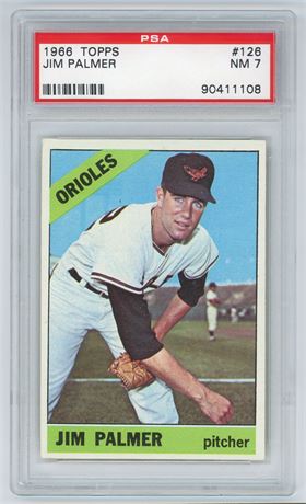 1966 Topps #126 Jim Palmer RC PSA 7 NM