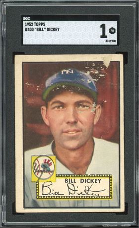 1952 Topps #400 Bill Dickey Hi# SGC 1 POOR