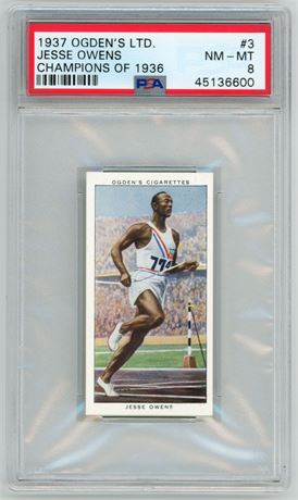 1937 Odgen's #3 Jesse Owens Champions of 1936 PSA 8 NMMT Only 14 Higher