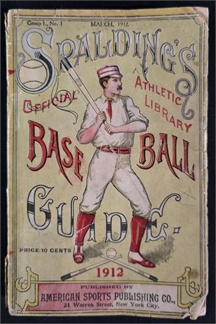 1912 Spalding's Official Athletic Library Baseball Guide Book