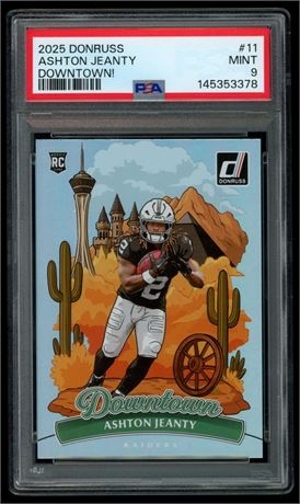 2025 Donruss #11 Ashton Jeanty RC Downtown! PSA 9
