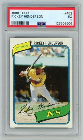 1980 Topps #482 Rickey Henderson RC PSA 5 EX