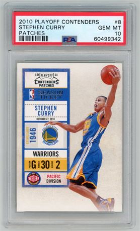 2010 Playoff Contenders #8 Steph Curry Patches PSA 10 GEM MINT