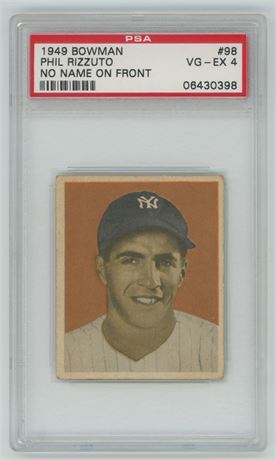 1949 Bowman #98 Phil Rizzuto No Name On Front PSA 4 VGEX