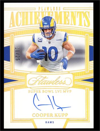 2025 Panini Flawless Cooper Kupp Flawless Achievements 20/25 Auto