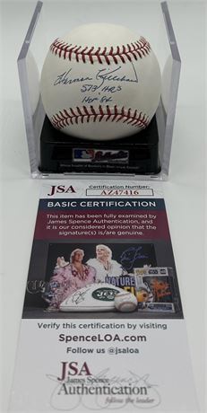 Harmon Killebrew Autographed Gene Budig Era American League Baseball JSA
