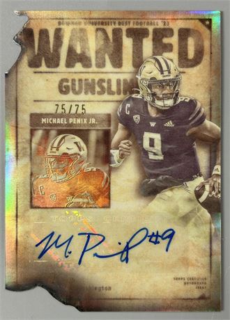 2023 Bowman University Best Gunslingers & Bandits Michael Penix Jr Auto 75/75