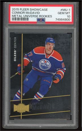 2015 Fleer Showcase Connor McDavid Metal Universe Rookies PSA 10 GEM MINT