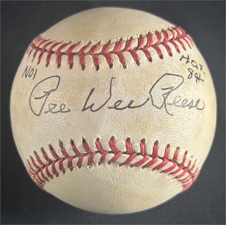 Pee Wee Reese Signed National League Baseball w/ Inscriptions JSA LOA