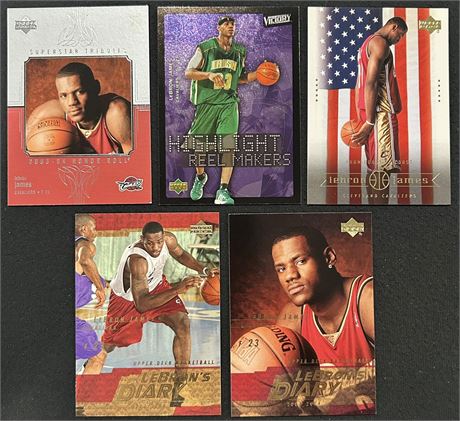 2003-04 LeBron James Lot (5) w/RC's