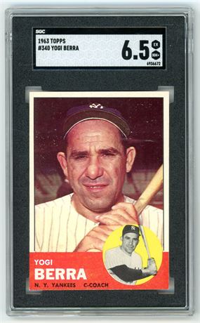 1963 Topps #340 Yogi Berra SGC 6.5 EXMT+