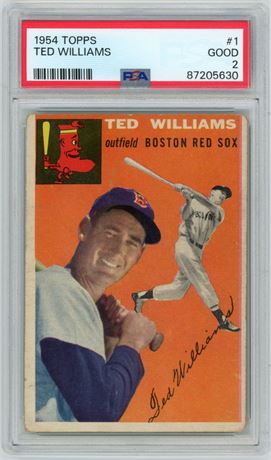 1954 Topps #1 Ted Williams PSA 2 GOOD