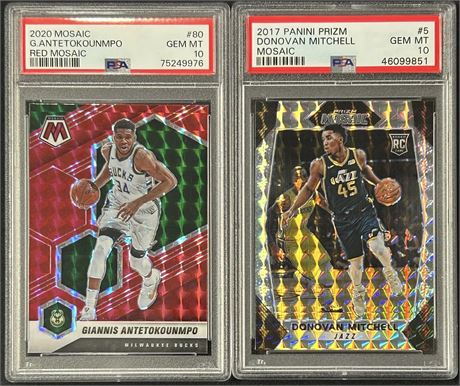 2017-2020 PSA 10 GEM MINT Star Lot (2) w / Donovan Mitchell RC & Antetokounmpo