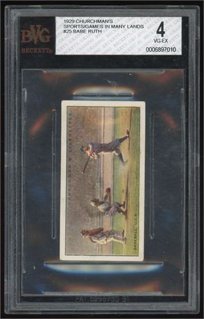 1929 Churchman's Sports/Games In Many Lands #25 Babe Ruth BVG 4 VGEX