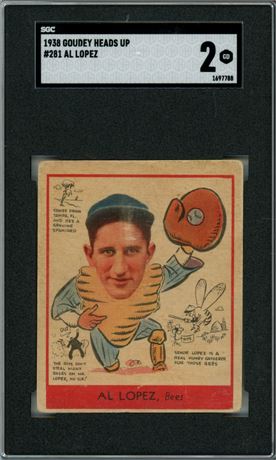 1938 Goudey Heads Up #281 Al Lopez HOF SGC 2 GOOD