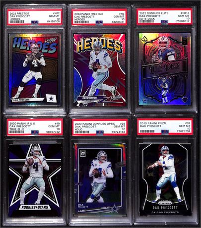 (6) 2019-2023 Dak Prescott PSA 10 Lot