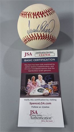 Frank Robinson Autographed Official American League Bobby Brown Era Baseball JSA