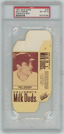 1971 Milk Duds #19 Milt Pappas Complete Box PSA 6 EXMT