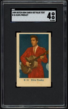1959 Dutch Gum Card B Set Blue Text B #31 Elvis Presley SGC 4