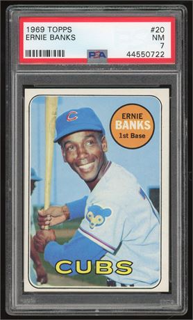 1969 Topps #20 Ernie Banks PSA 7 NM