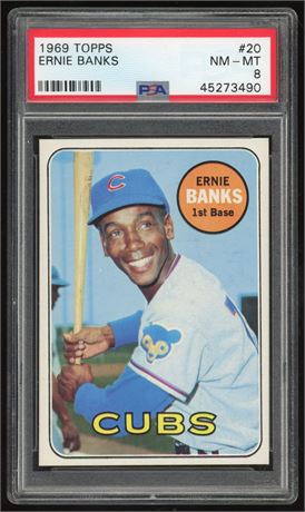 1969 Topps #20 Ernie Banks PSA 8 NMMT