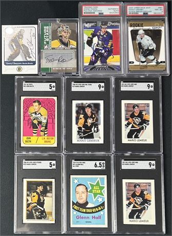 1967-2005 NHL Graded Lot (10) w/  Autos, Lemieux, Crosby, etc