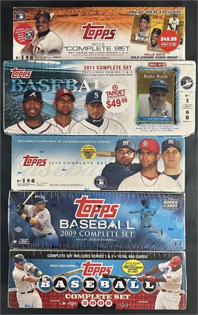 2008-2012 Topps Baseball Complete Set Lot (5) Factory Sealed