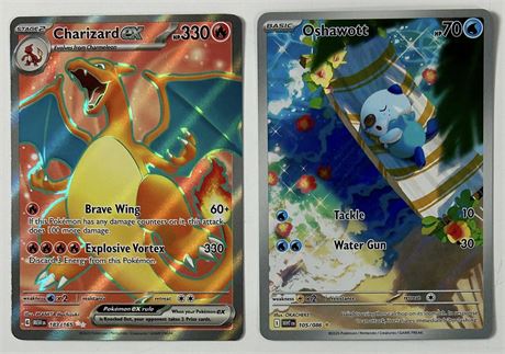 2023-2025 Pokémon Raw Lot (2) w/ Charizard EX Full Art