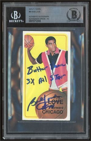 1970 Topps #84 Bob Love BGS Authentic Auto