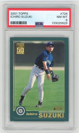 2001 Topps #726 Ichiro Suzuki RC PSA 8 NMMT