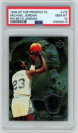 1998 Upper Deck SP Top Prospects Michael Jordan Phi Beta Jordan PSA 10 GEM MINT