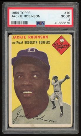 1954 Topps #10 Jackie Robinson PSA 2 GOOD