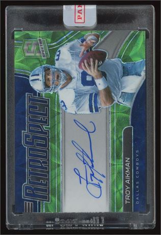 2021 Panini Spectra RetroSpect Green Troy Aikman Auto 1/20