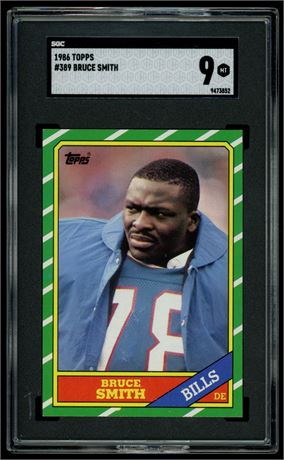 1986 Topps #389 Bruce Smith RC SGC 9 MINT