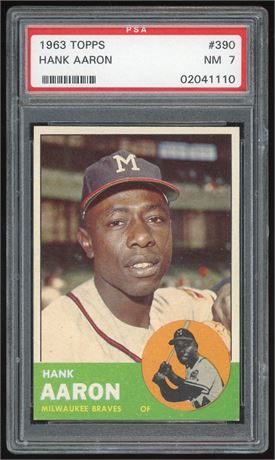1963 Topps #390 Hank Aaron PSA 7 NM