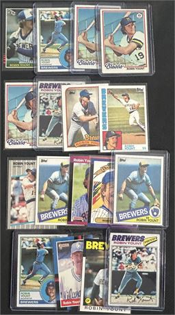 1977-1989 Robin Yount Lot (17) Low Grade to VG (READ)