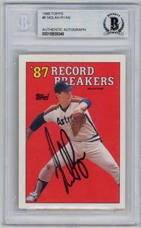 1988 Topps #6 Nolan Ryan Auto BGS Authentic