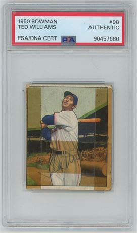 1950 Bowman #98 Ted Williams PSA Authentic Auto *See description