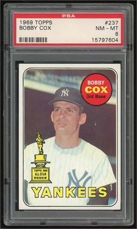 1969 Topps #237 Bobby Cox RC PSA 8 NMMT