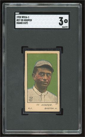 1920 W516-1 Strip Card #27 Ed Hooper Hand Cut SGC 3 VG Pop 1 Only 1 Higher