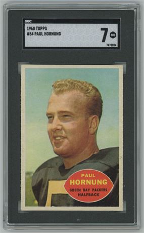 1960 Topps #54 Paul Hornung SGC 7 Well Centered Beauty!