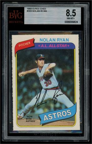 1980 O-Pee-Chee #303 Nolan Ryan BVG 8.5 NMMT+ Pop 8, 8 Higher