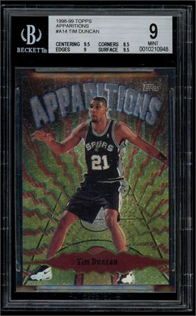 1998 Topps Apparitions Tim Duncan BGS 9