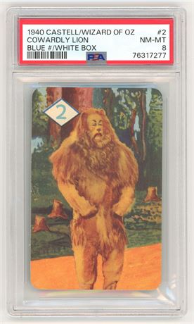 1940 Castell Wizard Of Oz #2 Cowardly Lion Blue # White Box PSA 8 NMMT